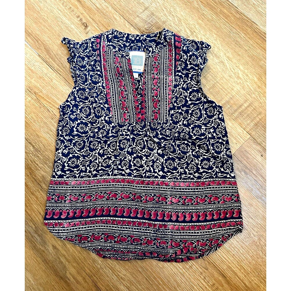 Bell by Alicia Bell Girls Size 4 Floral Sleeveless V-Neck Tunic Blouse 4T shirt